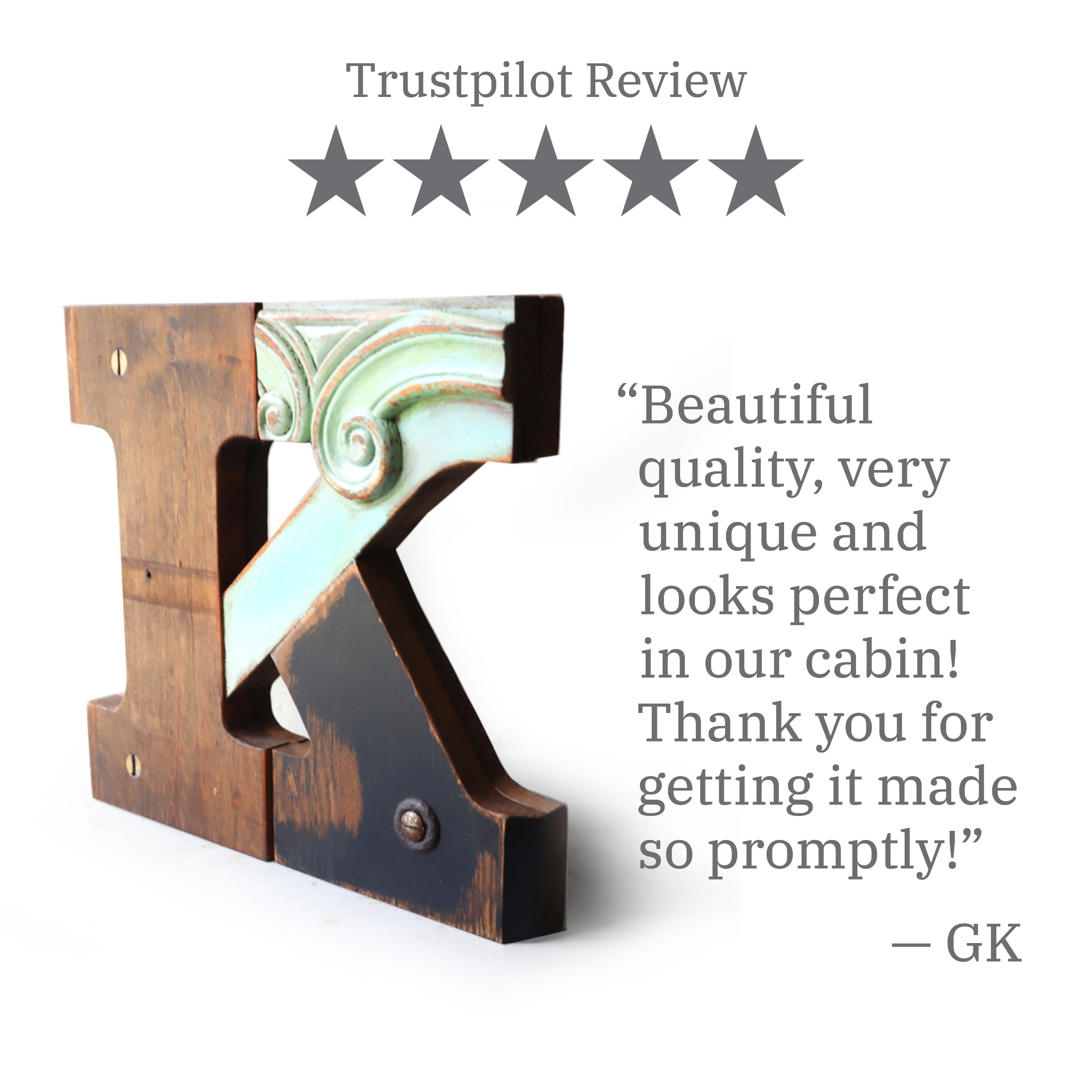 Reclaimed Wooden Letters