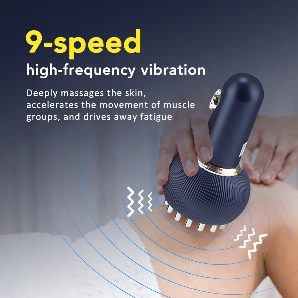 Thermaglow™ Wireless Heated Meridian Brush – Lymphatic Drainage, Microcurrent Anti-Cellulite Massage for Body & Back